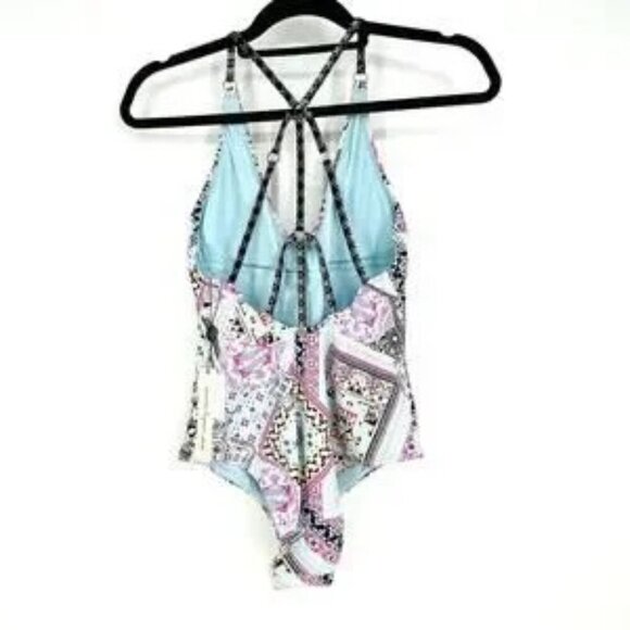 Nanette Lepore Swimsuit 8 Printed One Piece Blue and Purple NWT $155 - Picture 4 of 9